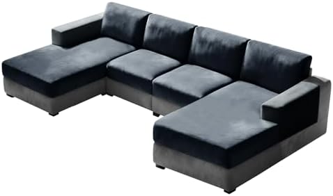 10 Pieces Sofa Cushion Covers for U-Shaped Modular Sectional Couch by UNBBRRL