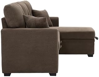 Eafurn Tufted Sectional Sleeper Sofa Pull Out Couch Bed - Image 5