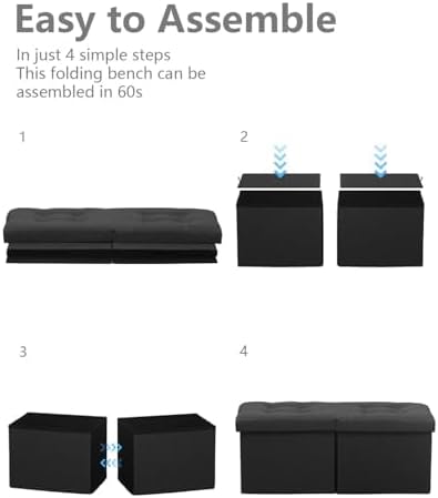 AmasSmile Footrest Ottoman Storage Bench - Image 7