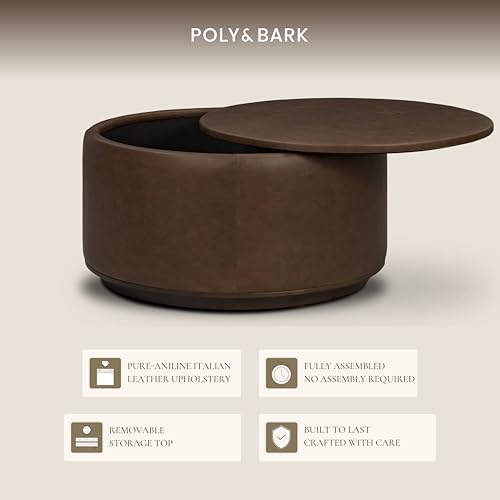 Poly & BARK Herve Storage Ottoman in Cocoa Brown Velvet - Image 5