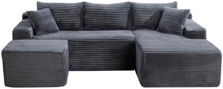 95-Inch U-Shaped Right Facing Corner Compressed Sofa Modular Sectional Boneless - Image 3