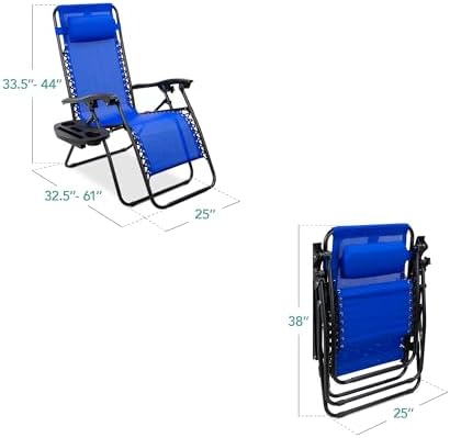 Best Choice Products Zero Gravity Chair Recliner, Cobalt Blue - Image 3