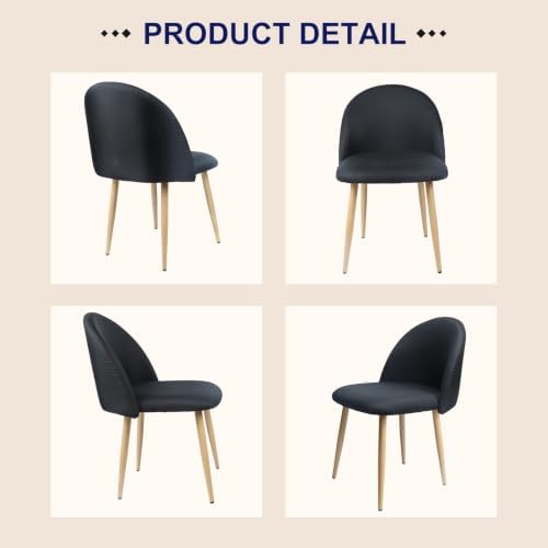 Lightdot Dining Chairs Set of 2, Linen Fabric Kitchen Chairs Side Chairs - Image 4