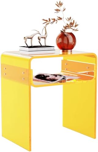 Clear Acrylic End Table 2-Tier Bedside nightstand by SolaroundAcrylicFurniture