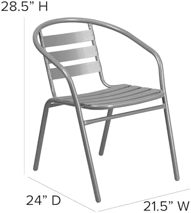 Flash Furniture Lila Silver Metal Restaurant Stack Chair - Image 3