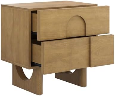 Nathan James Jett Mid Century Modern Nightstand, Wooden Bedside Table - Image 7