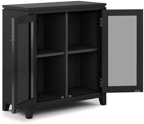 SIMPLIHOME Cosmopolitan 30" Wide Storage Cabinet in Black - Image 4