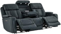 Watson & Whitely Power Reclining Sofa 3-Seat Middle Flip Back, Leather Blue by WatsonWhitely