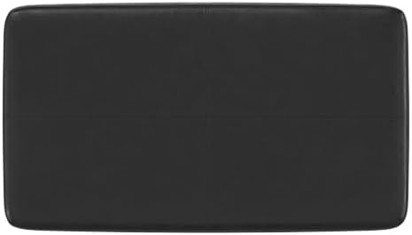 SIMPLIHOME Carlson 27" Wide Woven Fabric Rectangle Ottoman in Black - Image 5