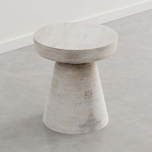 SIMPLIHOME Robbie 16" Wide Mango Wood Accent Table in Distressed Aged White - Image 6