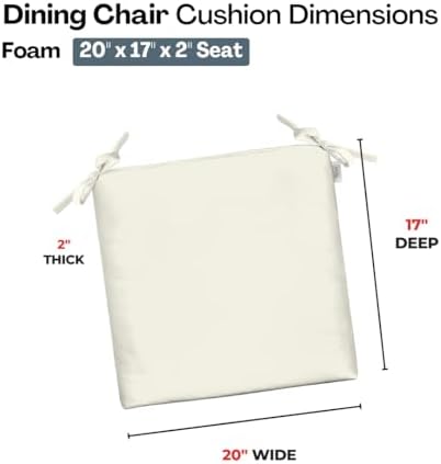 RSH DECOR Sunbrella Foam Chair Cushions Set of 2 | 20x17x2 | All-Weather - Image 3