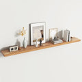 72 inch Floating Shelves for Wall, Elm Wood Flat Edge by Venusmiles