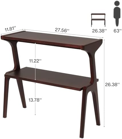 Tribesigns Solid Wood End Table, 2-Tier Farmhouse Side Table - Image 2