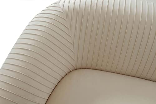 Yara 70" Pleated Beige Performance Velvet Loveseat - Image 4