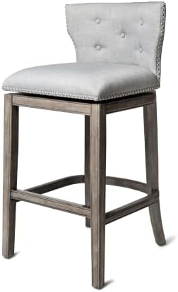 Maven Lane Hugo Bar Stool, Reclaimed Oak Finish, Ash Grey by Unknown
