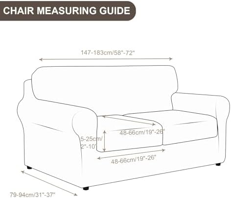 SearchI Stretch Sofa Cover Couch Cover, 3 Pieces Loveseat Slipcover - Image 3