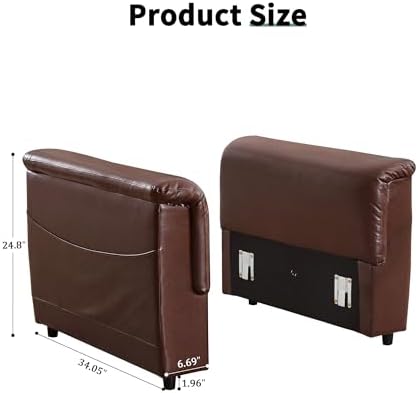 RARZOE Modular Sectional Couch Armrests Module, Faux Leather Armrests Modular - Image 3