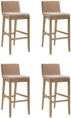 Nathan James Gracie Modern Upholstered Bar Chair, Wooden Bar Stool - Image 6