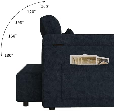 3 in 1 Convertible Sleeper Sofa, 65in Sleeper Couch - Image 6