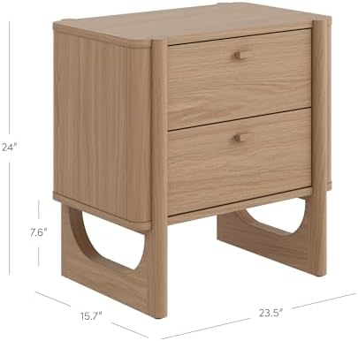 Nathan James Solace Mid Century Modern 2 Drawer Nightstand - Image 2