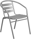 Flash Furniture Lila Silver Metal Restaurant Stack Chair by FlashFurniture