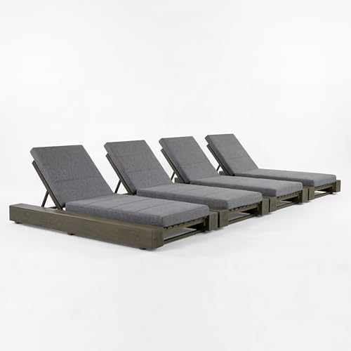 Christopher Knight Home Tory Acacia Wood Chaise Lounge Chair Outdoor Set of 4 - Image 5