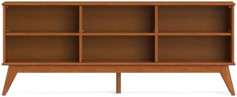 SIMPLIHOME Draper 30" Tall Solid Wood 6-Shelf Bookcase in Teak Brown - Image 5