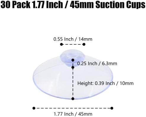 30 Pack 45mm Clear PVC Suction Cups - Image 4