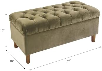 HomePop 40" Ainsley Button Tufted Storage Bench - Image 3