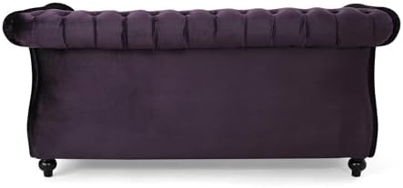 Merax Velvet Loveseat Sofa Couch, Tufted Upholstered Small Love Seat Couch - Image 6