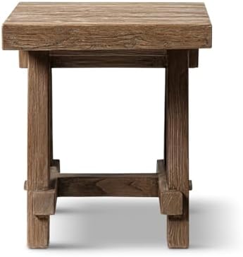 Jennifer Taylor Home Hawthorne 18” Square Reclaimed Elm Trestle Side Table - Image 5