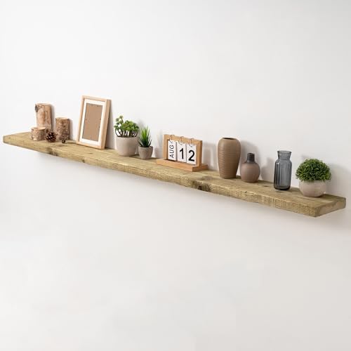Acovy 72" Unfinished Solid Reclaimed Wood Floating Shelves, Rustic Heavy-Duty by Acovy