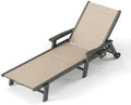 Outdoor HDPE Chaise Lounge Chair, Textilene Pool Lounger by PatioKingdom