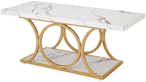 Tribesigns 46.45” Rectangle Coffee Table, Modern Coffee Tables - Image 4