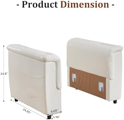 ORRD Modern Faux Leather Sofa Armrest Backrest - Image 3