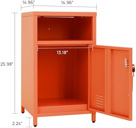 ALBAD Metal Nightstand with Lockable Cabinet - Image 2