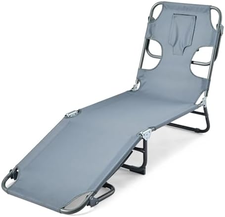 Amazon Basics Outdoor Lounge Chair, Foldable Design by AmazonBasics