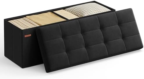 SONGMICS 43.3 Inches Folding Storage Ottoman Bench, Load 660 lb by SONGMICSbySONGMICSHOME