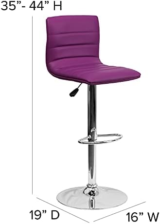Flash Furniture Vincent 2 Pack Modern Purple Vinyl Adjustable Bar Stool - Image 3