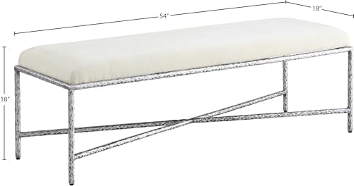 Meridian Furniture 22065Cream Valley Collection Modern | Contemporary Bench - Image 3