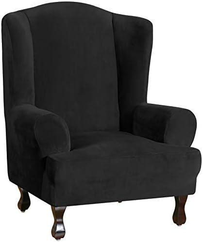 Turquoize Wing Chair Slipcover Velvet Armchair Chair Slipcovers Ultra Soft by Turquoize