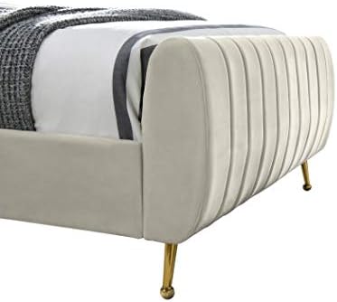 Meridian Furniture Zara Collection Modern | Contemporary Velvet Upholstered Bed - Image 7