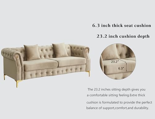 Hybition 3-Piece Living Room Sofa Set, Tufted Design - Image 7
