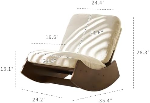 Armless Rocking Lounge Chair, Upholstered Glider Chair - Image 2