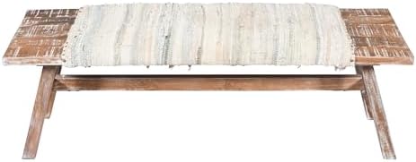 LR Home Brown/Multicolor Handmade Upholstered Bench - Image 4
