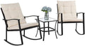 Shintenchi Outdoor 3-Piece Rocking Bistro Set, Wicker Patio Furniture Porch by Shintenchi%7CFurnitureMadeforRealLife