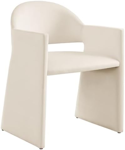Modway Talia Performance Velvet Dining Armchair in Alabaster - Image 5