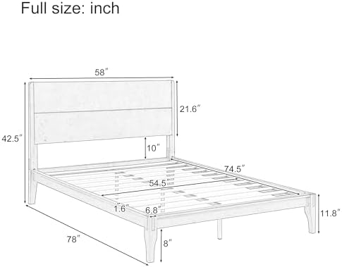 Merax Full Size Bamboo Platform Bed Frame - Image 2