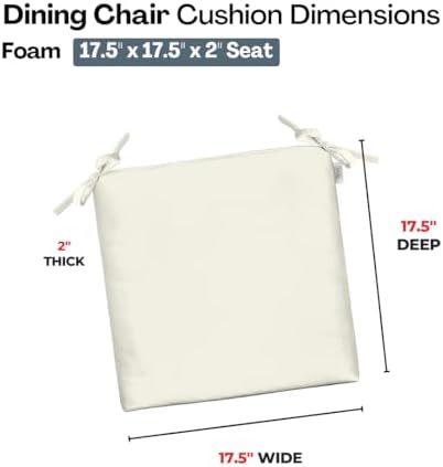 RSH DECOR: Sunbrella Foam Chair Cushions Set of 2 | 17.5" x 17.5" x 2" | - Image 3