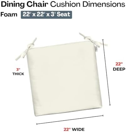 RSH DECOR Sunbrella Foam Chair Cushions Set of 2 | 22x22x3 | All-Weather Square - Image 3